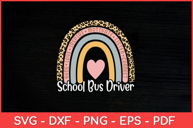 School Bus Driver 100th Day Of School Bus Driver Rainbow Svg Cut File SVG artprintfile 
