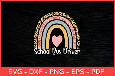 School Bus Driver 100th Day Of School Bus Driver Rainbow Svg Cut File SVG artprintfile 