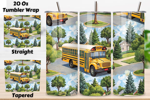 School Bus Driver 20oz Skinny Tumbler Sublimation Design Sublimation FloridPrintables 
