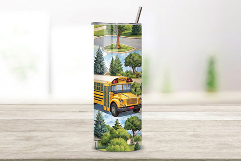 School Bus Driver 20oz Skinny Tumbler Sublimation Design Sublimation FloridPrintables 
