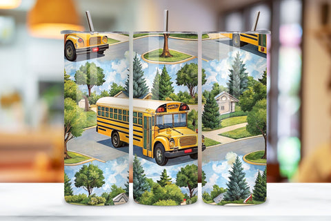 School Bus Driver 20oz Skinny Tumbler Sublimation Design Sublimation FloridPrintables 