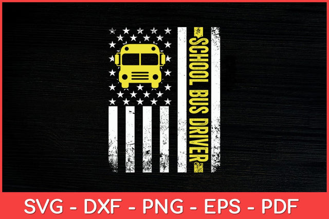 School Bus Driver American Flag School Bus Driver Svg Design SVG artprintfile 