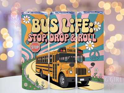 School Bus Driver Appreciation Tumbler, Bus Life Cup, 20Oz Sublimation Wrap, Driver Appreciation Gift, Transportation Worker Drinkware, Funny School Bus Mug, Thank You Bus Driver Tumbler Sublimation SvggirlplusArt 