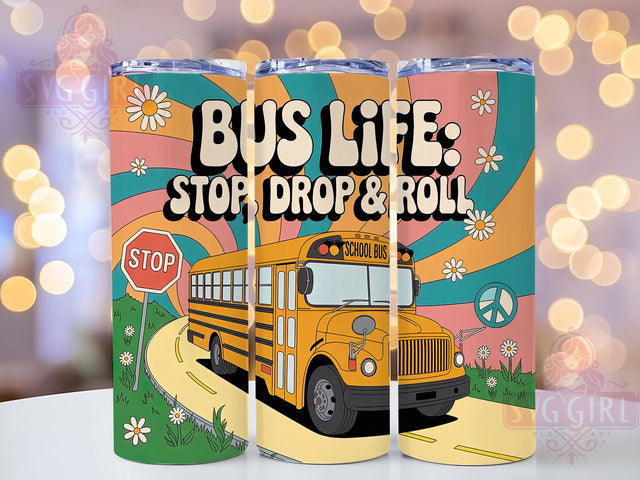 School Bus Driver Appreciation Tumbler, Bus Life Cup, 20Oz Sublimation Wrap, Driver Appreciation Gift, Transportation Worker Drinkware, Funny School Bus Mug, Thank You Bus Driver Tumbler Sublimation SvggirlplusArt 