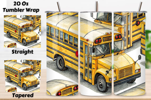 School Bus Driver Dad Tumbler Wrap Sublimation FloridPrintables 