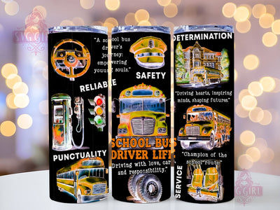 School Bus driver life 20oz Skinny Tumbler Sublimation Designs, bus driver Tumbler Wrap Sublimation Design, Straight Tapered Tumbler Wrap, Tumbler Png, Instant Digital Download Sublimation SvggirlplusArt 