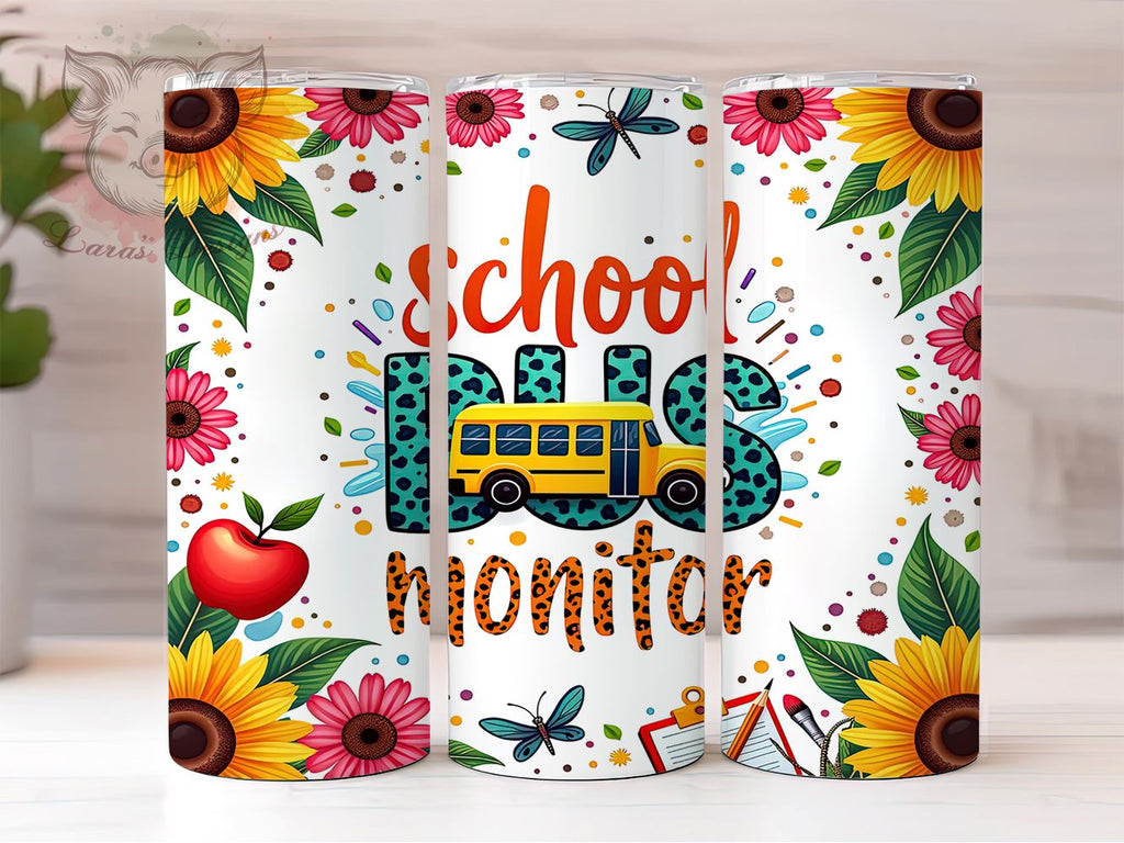 School Bus Driver & Monitor Educational Tumbler Wrap, Bus Monitor Gift ...