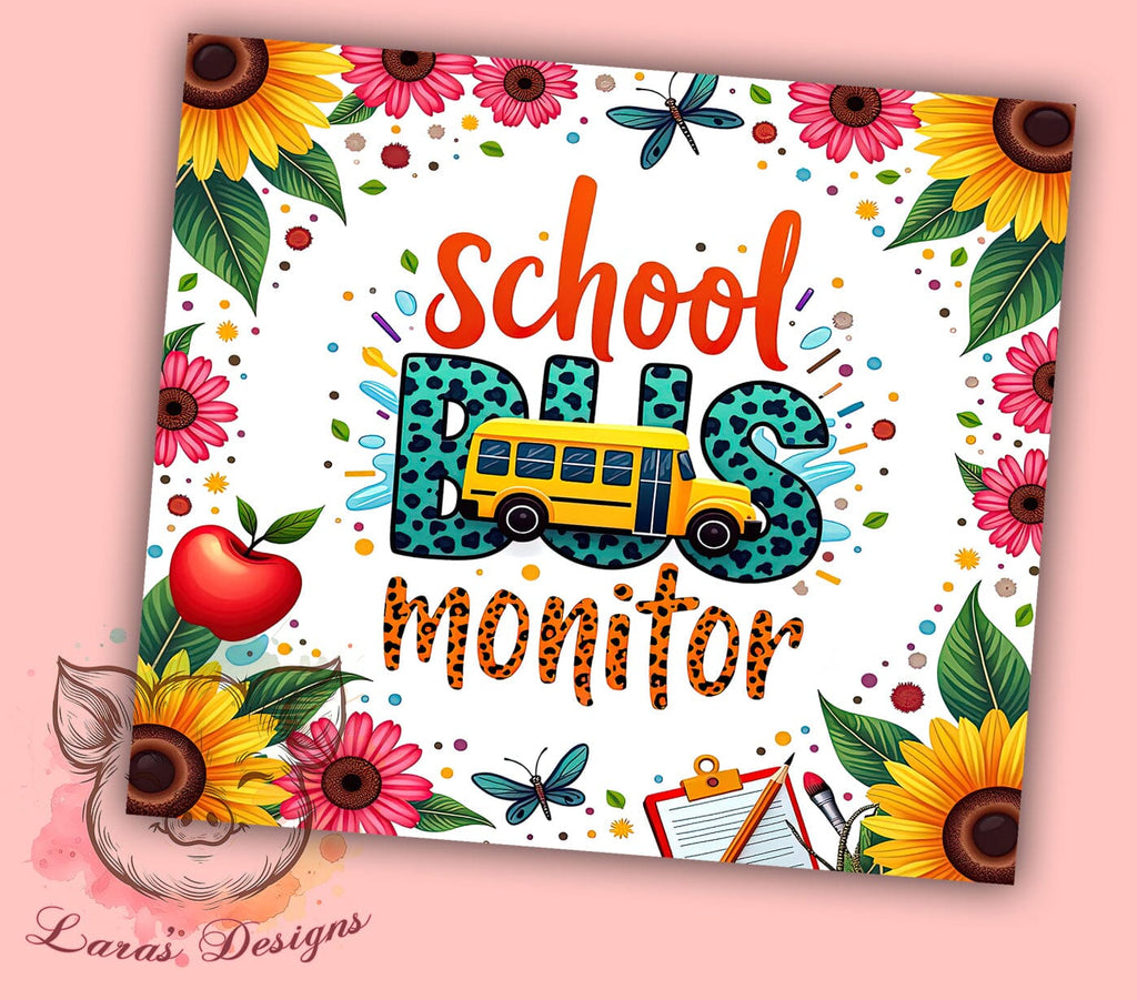 School Bus Driver & Monitor Educational Tumbler Wrap, Bus Monitor Gift ...