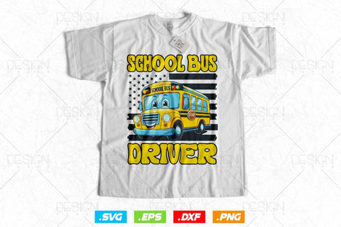 School Bus Driver Svg Png, Father's Day Svg, Bus Driver Gift ,American Flag svg, School Bus Driver Svg, SVG File for Cricut SVG DesignDestine 