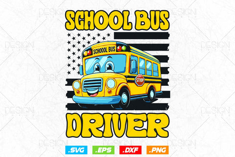 School Bus Driver Svg Png, Father's Day Svg, Bus Driver Gift ,American Flag svg, School Bus Driver Svg, SVG File for Cricut SVG DesignDestine 