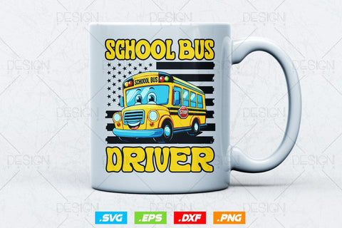 School Bus Driver Svg Png, Father's Day Svg, Bus Driver Gift ,American Flag svg, School Bus Driver Svg, SVG File for Cricut SVG DesignDestine 