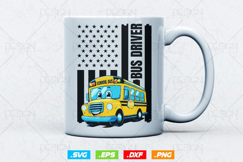 School Bus Driver Svg Png, Father's Day Svg, Bus Driver Gift , American Flag Svg, School Bus Driver USA American Flag , SVG File for Cricut SVG DesignDestine 