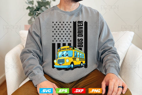 School Bus Driver Svg Png, Father's Day Svg, Bus Driver Gift , American Flag Svg, School Bus Driver USA American Flag , SVG File for Cricut SVG DesignDestine 