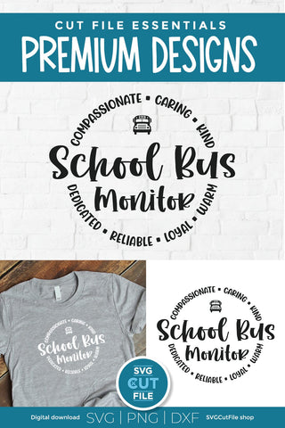 School Bus Monitor svg, School Bus Attendant SVG SVG Cut File 