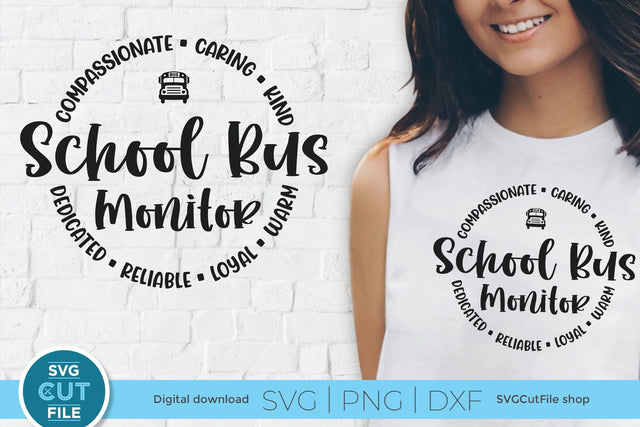 School Bus Monitor svg, School Bus Attendant SVG SVG Cut File 