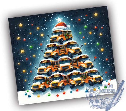 School Bus Tumbler, Funny Santa Design, Christmas Bus Driver Gift, Holiday Drinkware, Teacher Gift, Sublimation PNG, Festive Decor, Cute Christmas Tumbler Sublimation ToriDesigns 