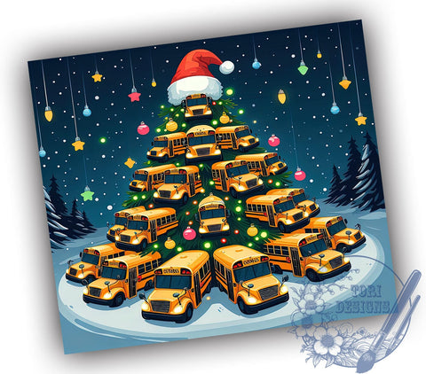 School Bus Tumbler, Funny Santa Design, Christmas Bus Driver Gift, Holiday Drinkware, Teacher Gift, Sublimation PNG, Festive Decor, Cute Christmas Tumbler Sublimation ToriDesigns 