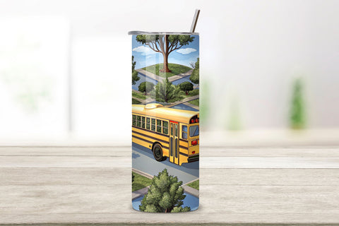 School bus tumbler wrap | Seamless Tumbler Sublimation FloridPrintables 