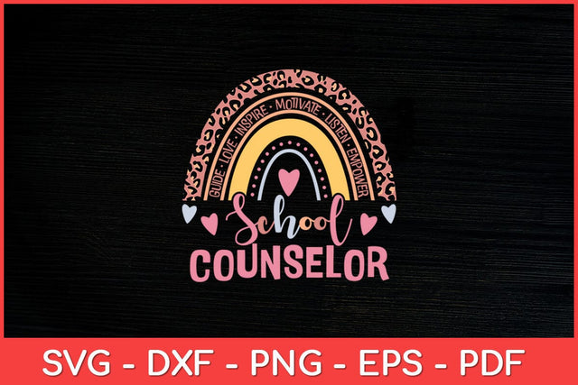 School Counselor Rainbow Leopard Print Counselor Funny Svg File SVG artprintfile 