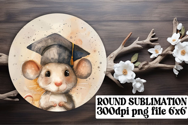 School Critters Circle Graduation Design keychain Sublimation afrosvg 