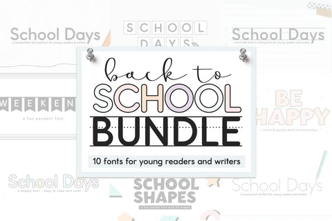 School Days Font Bundle - Back To School Fonts Font KA Designs 