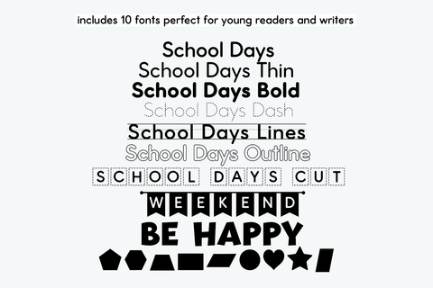 School Days Font Bundle - Back To School Fonts Font KA Designs 