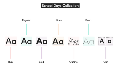 School Days Font Bundle - Back To School Fonts Font KA Designs 