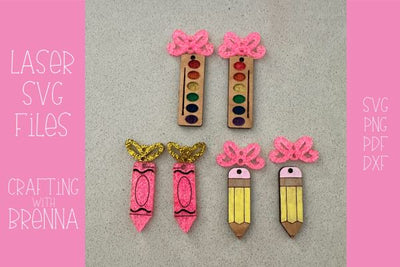 School Earrings Bundle Laser SVG File SVG Crafting With Brenna 