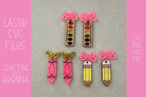School Earrings Bundle Laser SVG File SVG Crafting With Brenna 