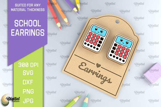 School Earrings Laser Cut. School Jewelry SVG SVG Evgenyia Guschina 