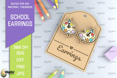 School Earrings Laser Cut. School Jewelry SVG SVG Evgenyia Guschina 