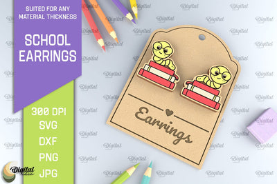 School Earrings Laser Cut. School Jewelry SVG SVG Evgenyia Guschina 