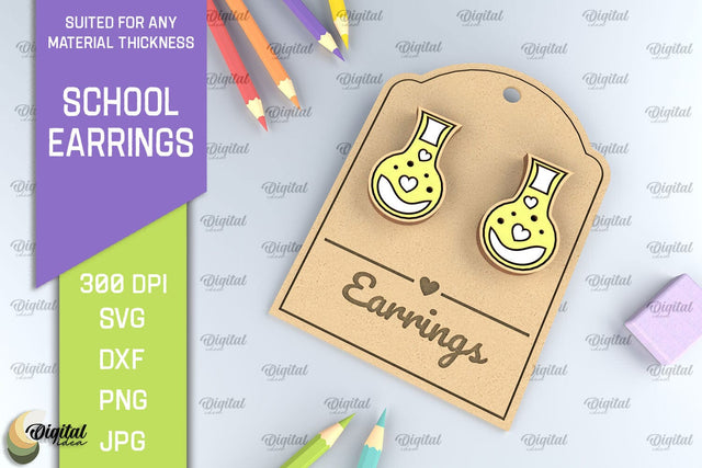School Earrings Laser Cut. School Jewelry SVG SVG Evgenyia Guschina 