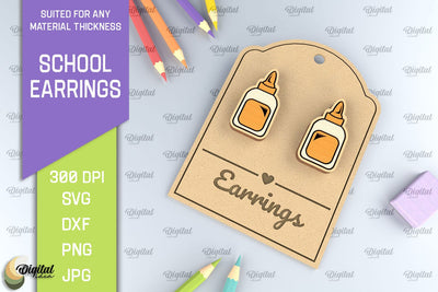 School Earrings Laser Cut. School Jewelry SVG SVG Evgenyia Guschina 