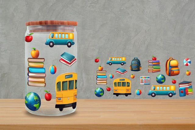 School Glass Can Wrap 16Oz | Glass Can Wrap 16Oz Sublimation zafrans studio 