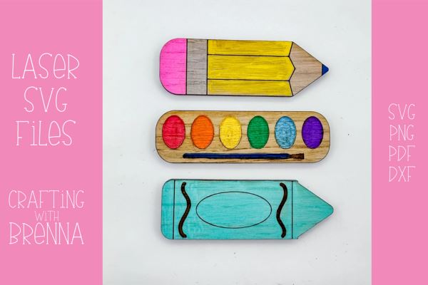 School Hair Clips Laser SVG File SVG Crafting With Brenna 