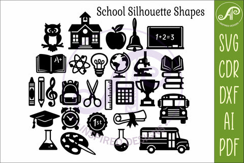 School Icons SVG Teacher Classroom Clipart bundle SVG APInspireddesigns 