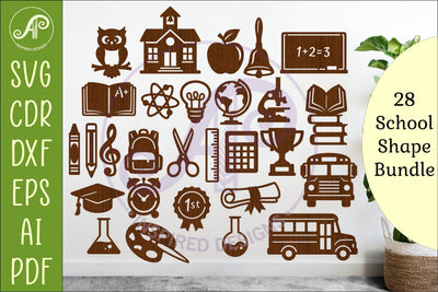 School Icons SVG Teacher Classroom Clipart bundle SVG APInspireddesigns 