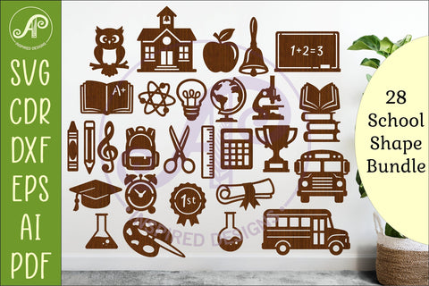 School Icons SVG Teacher Classroom Clipart bundle SVG APInspireddesigns 