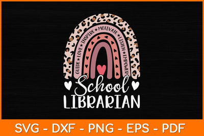 School Librarian Rainbow Leopard Svg File SVG artprintfile 