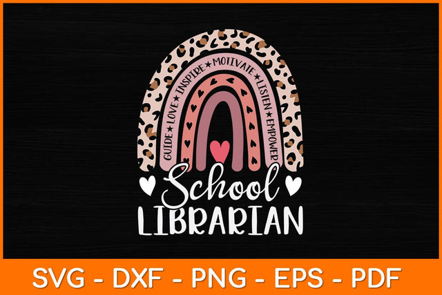 School Librarian Rainbow Leopard Svg File SVG artprintfile 