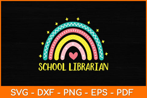 School Librarian Rainbow Svg File SVG artprintfile 