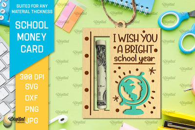 School Money Card SVG. School Money Holder Laser Cut SVG Evgenyia Guschina 