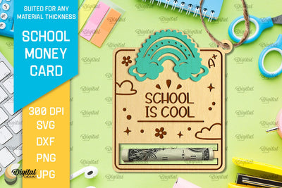 School Money Card SVG. School Money Holder Laser Cut SVG Evgenyia Guschina 