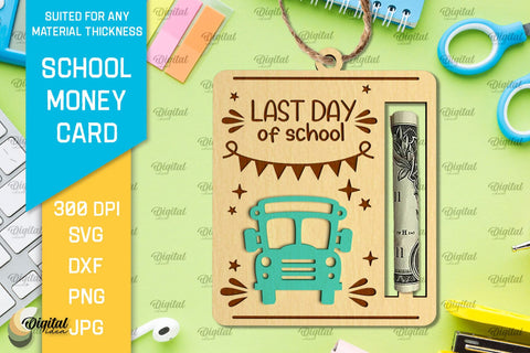 School Money Card SVG. School Money Holder Laser Cut SVG Evgenyia Guschina 