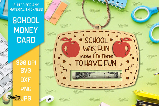 School Money Card SVG. School Money Holder Laser Cut SVG Evgenyia Guschina 