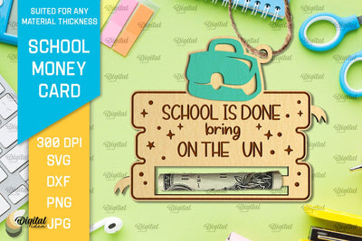 School Money Card SVG. School Money Holder Laser Cut SVG Evgenyia Guschina 