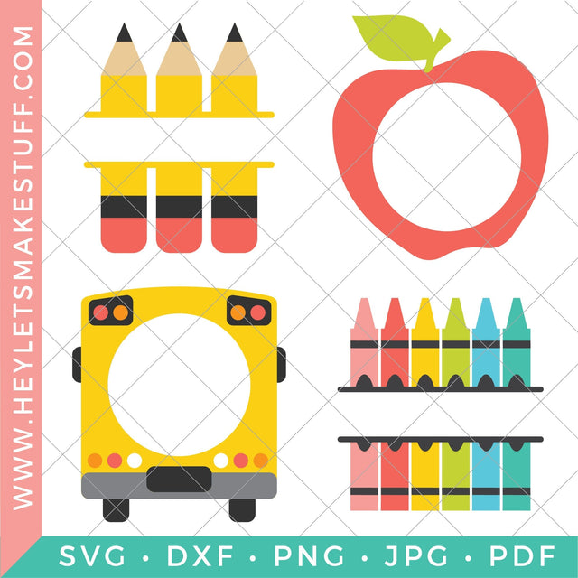 School Monogram Bundle SVG Hey Let's Make Stuff 