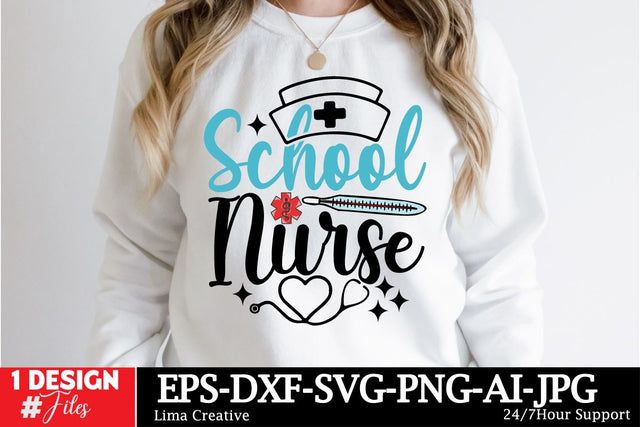 School Nurse SVG Cut File, Nurse Sublimation, Nurse T-shirt Design ,Nurse SVG Clip Art , Nurse Sublimation quotes , Nurse Retro T-shirt Design SVG Insomnia Std 