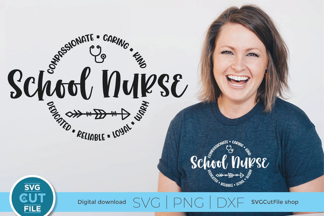 School Nurse svg with round circle for men or women SVG SVG Cut File 
